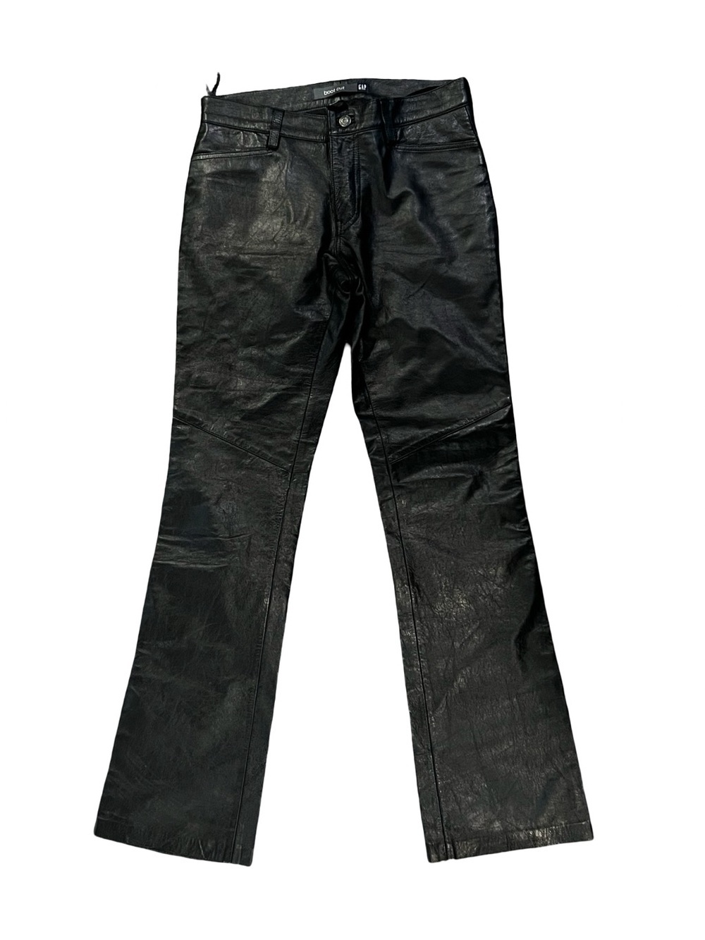 GAP Black Faux Leather Flare Jeans